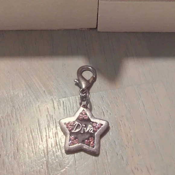 Black & Pink Star Diva Collar Charm - Picture 2 of 2